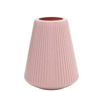 Melamine plastic decorative flower vase in white, pink, green, or blue colours with 16x20cm dimensions