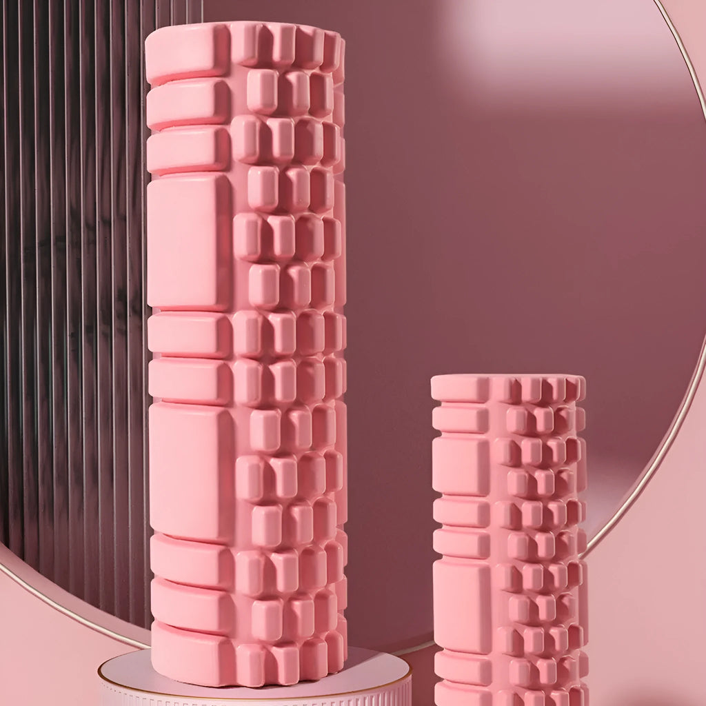 EVA foam roller for fitness in multiple sizes and colours including black, grey, pink