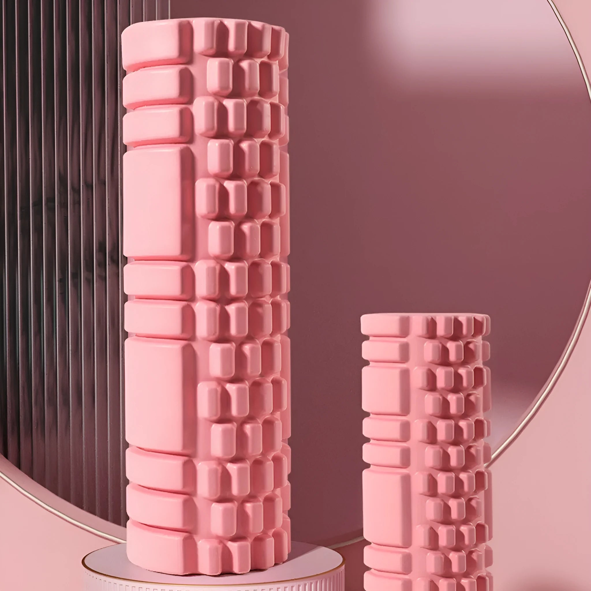 EVA foam roller for fitness in multiple sizes and colours including black, grey, pink