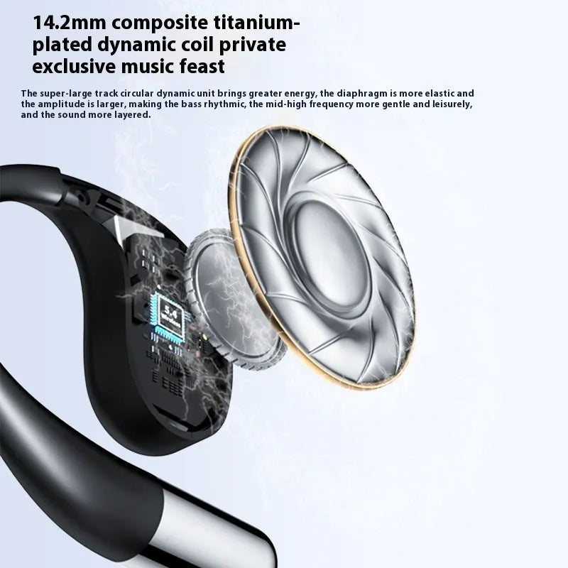 Sports Bluetooth earphones with hanging ear design in black or beige colour options