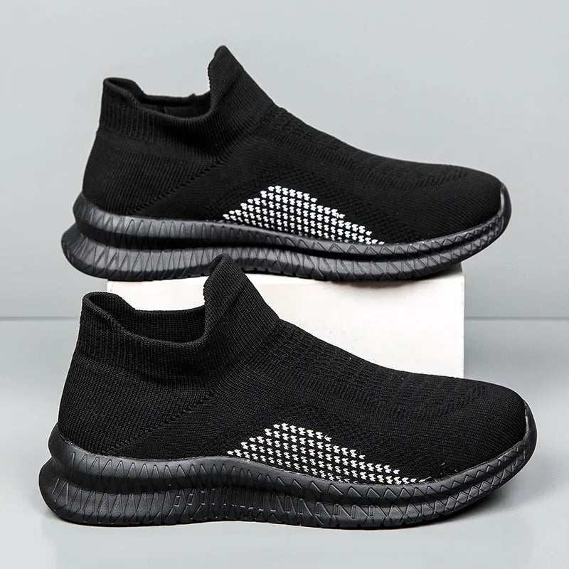 Popcorn Flyknit casual sneaker in low-top design with round toe, available in white, black, and blue colours