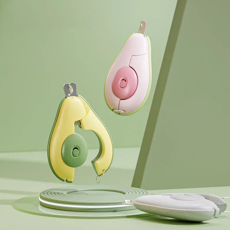 Professional LED pet nail clipper for small dogs and cats in green, pink, and white colour options