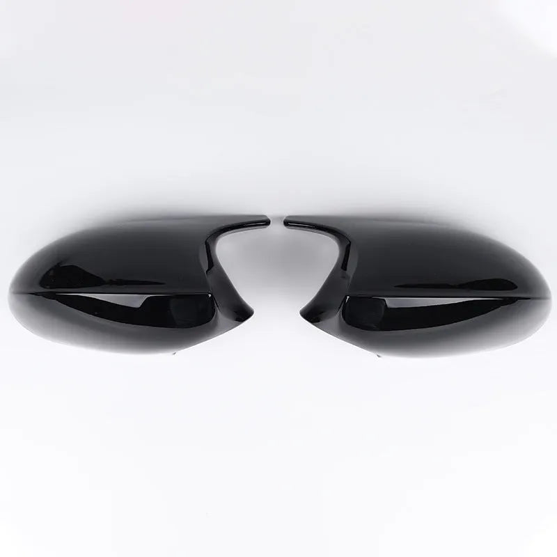 Pair of BMW 3 Series E90 rearview mirror shells in ABS plastic with black and carbon pattern finish options