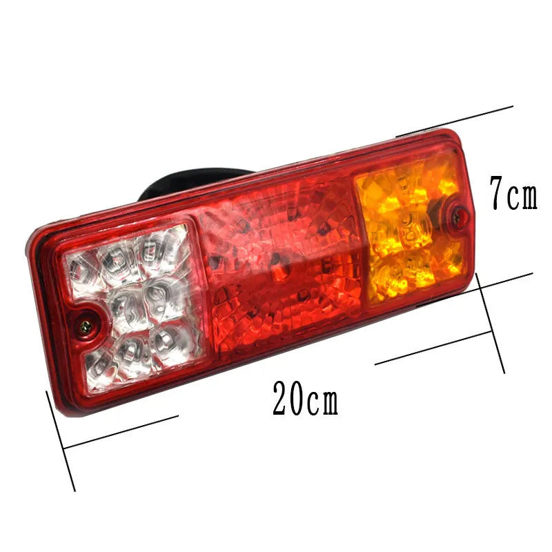 Black semi-closed taillight for tricycles with dual 12V and 48-60V voltage options.