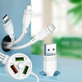 1.2 metre PD fast charge cable with USB, Mini USB, Micro USB, and TYPE-C interfaces