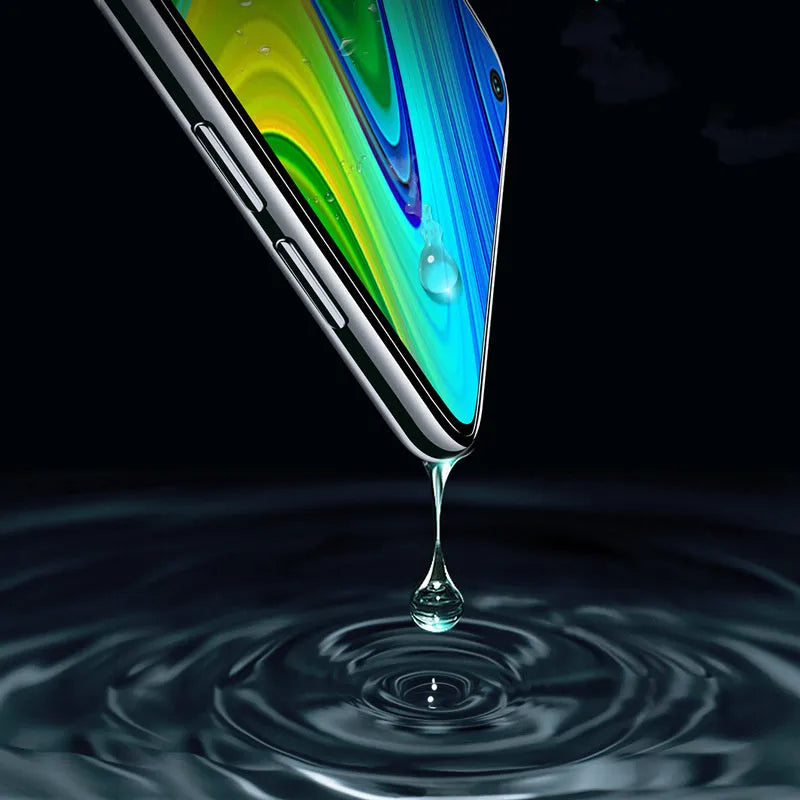Xiaomi phone tempered glass screen protector showing HD full screen coverage