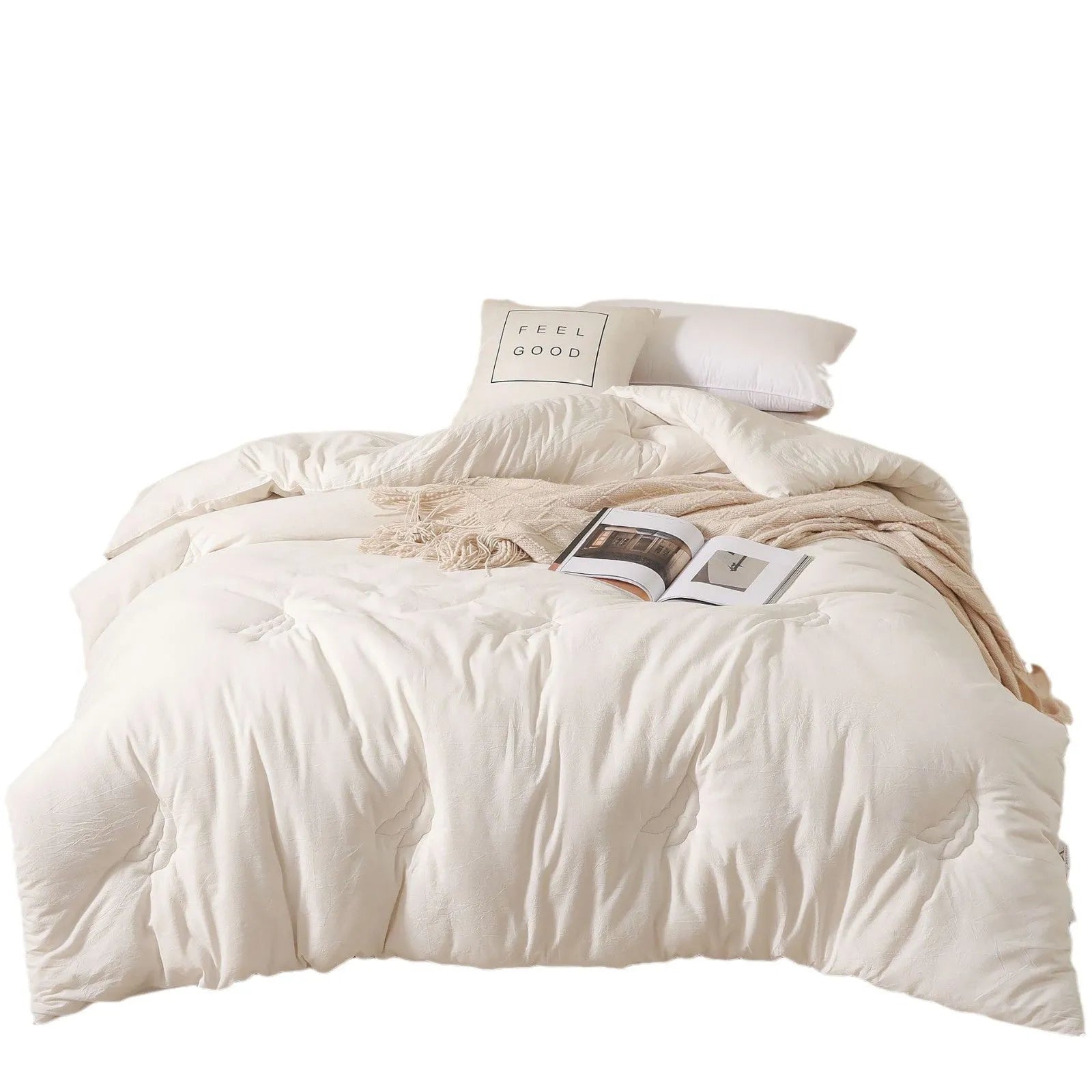 Soybean fibre filled pure cotton quilt in twill weave available in multiple sizes and weights