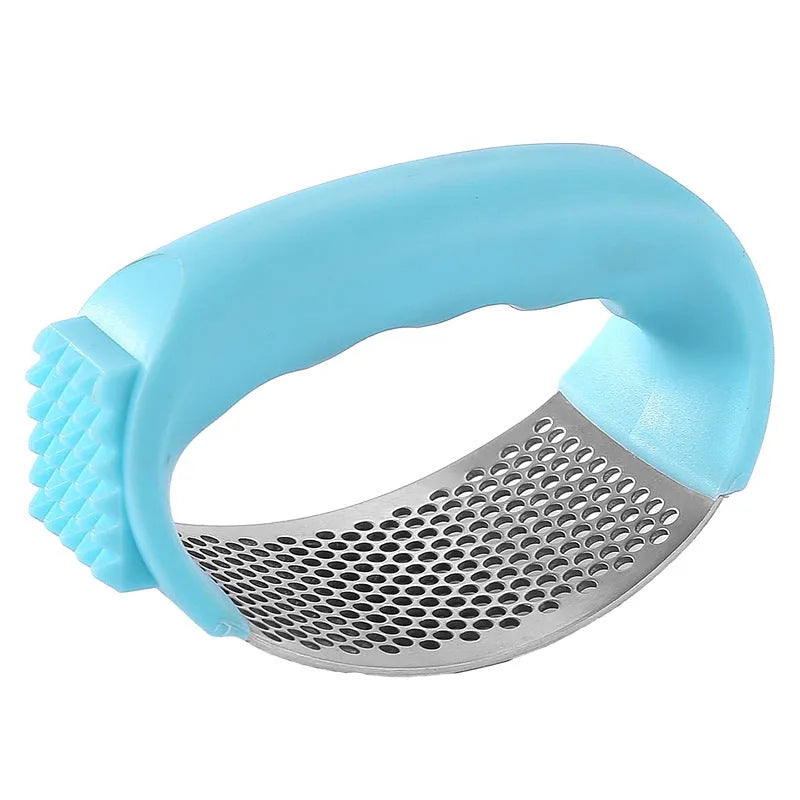 304 stainless steel garlic press in modern design with colour options for kitchen use