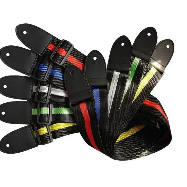 Woven crossbody guitar strap for electric, bass, folk guitar, and ukulele in multiple colours.
