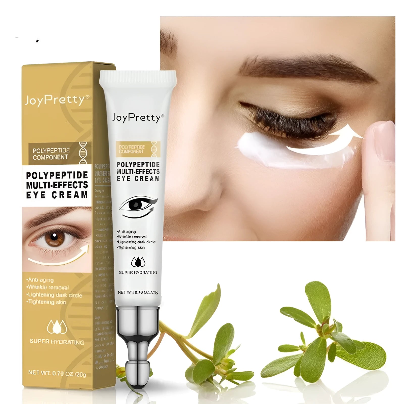 20g anti dark circle eye cream with peptides for reducing puffiness and moisturising skin