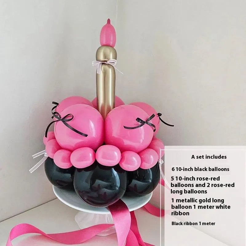 Balloon bouquet DIY kit for cake decoration with round balloons and ten style options