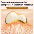 Golden yellow electric scrapping plate with USB charging port and two massage heads.