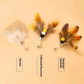 Three cat toy replacement heads with small flying insects design and steel wire construction