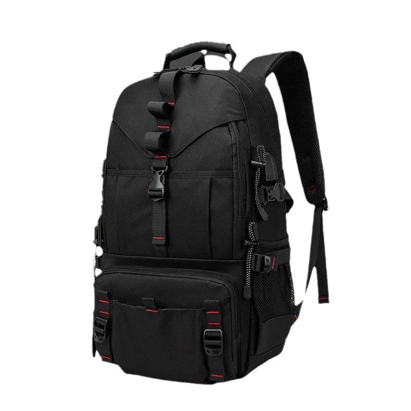 Men's waterproof Oxford cloth hiking backpack in camouflage colour with multiple compartments and air pillow belt system
