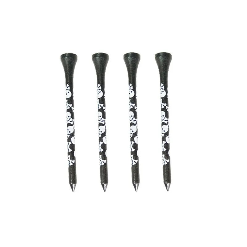 Black skull print bamboo golf dowel pins in 70mm and 83mm length options