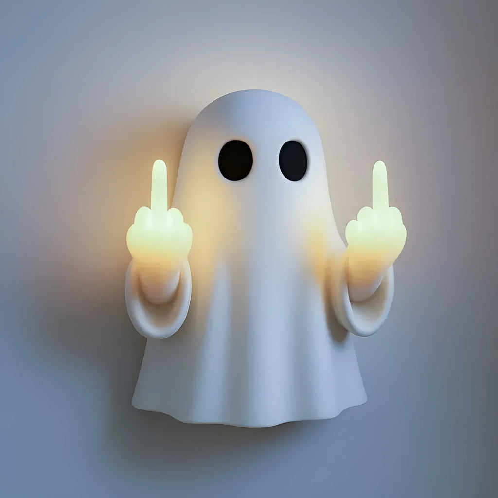 White ghost statue night lamp with modern design for Halloween decoration