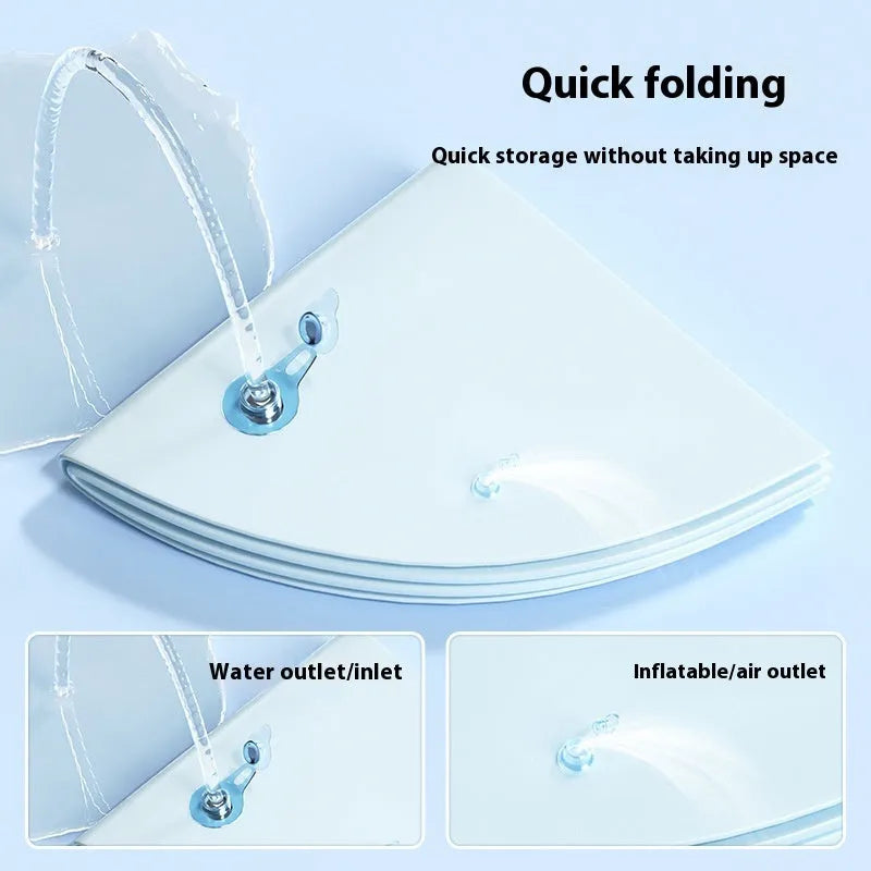 PVC inflatable water bed cooling mattress for cats showing dolphin or shark design options