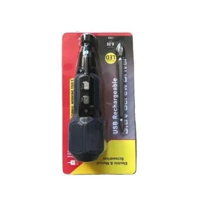 Black and blue alloy steel straight handle 36V electric screwdriver with rechargeable battery
