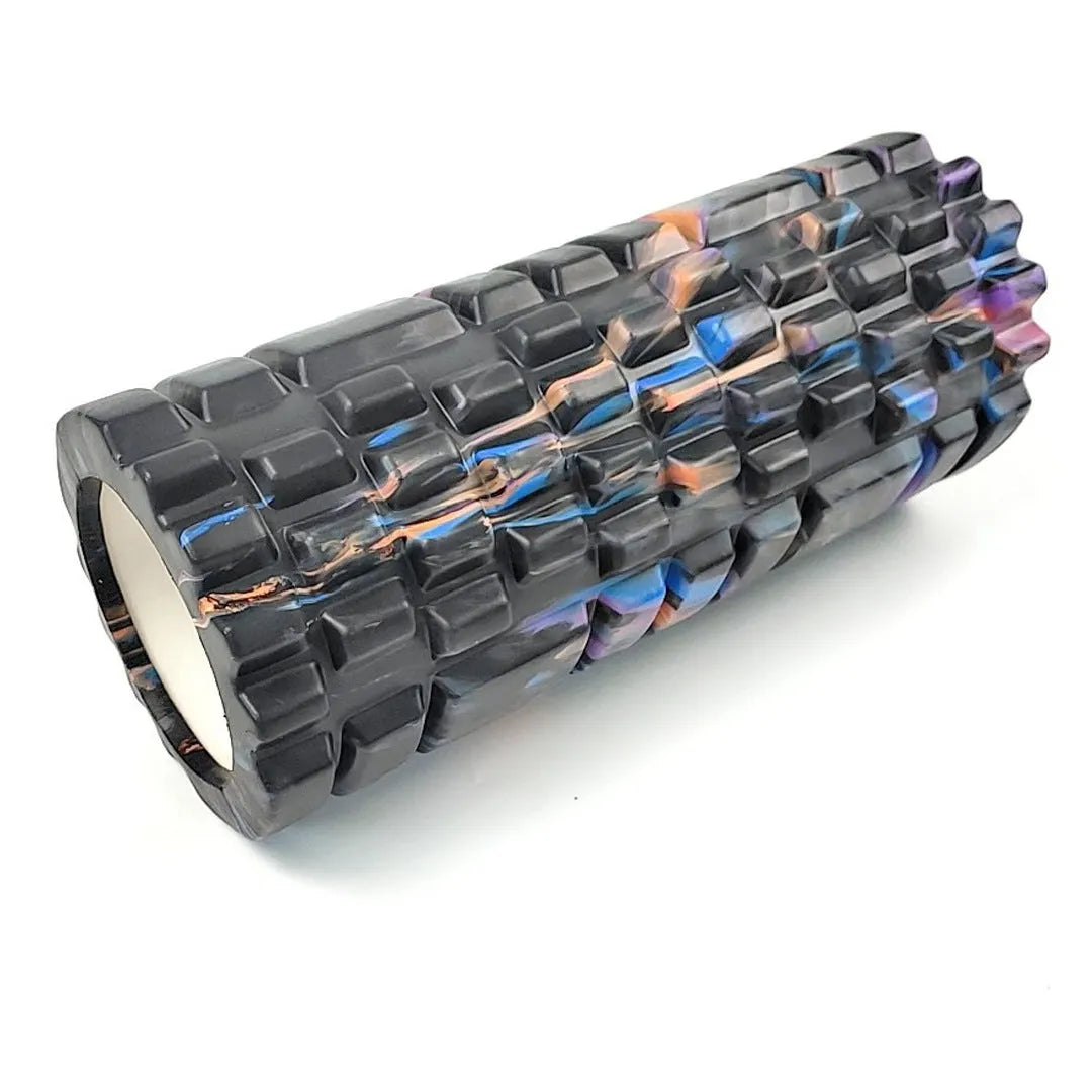 33cm camouflage pattern EVA foam roller in blue green yellow colour variant