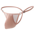Men's ice silk T-back underwear with adjustable thin straps in six colour options