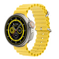 K9 smart watch with 44mm round case and silicone strap showing health metrics on 1.39 inch screen