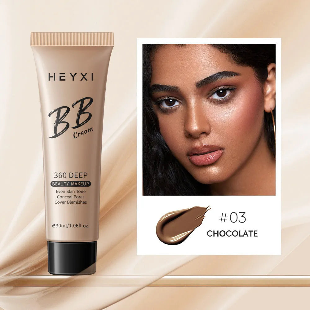 Waterproof sweat-proof BB cream in four colour shades for universal skin types