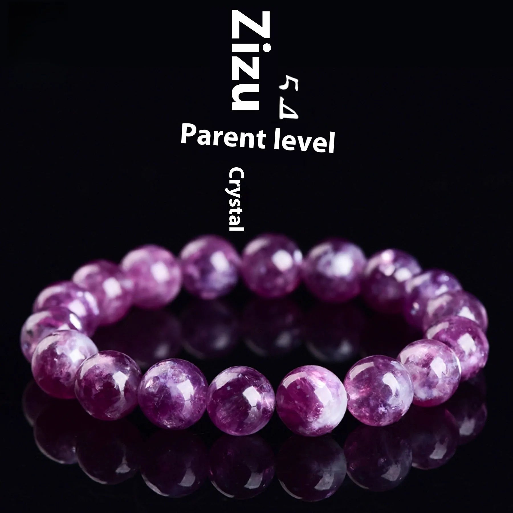 Polished purple crystal bead bracelet in Korean style geometric unisex design.