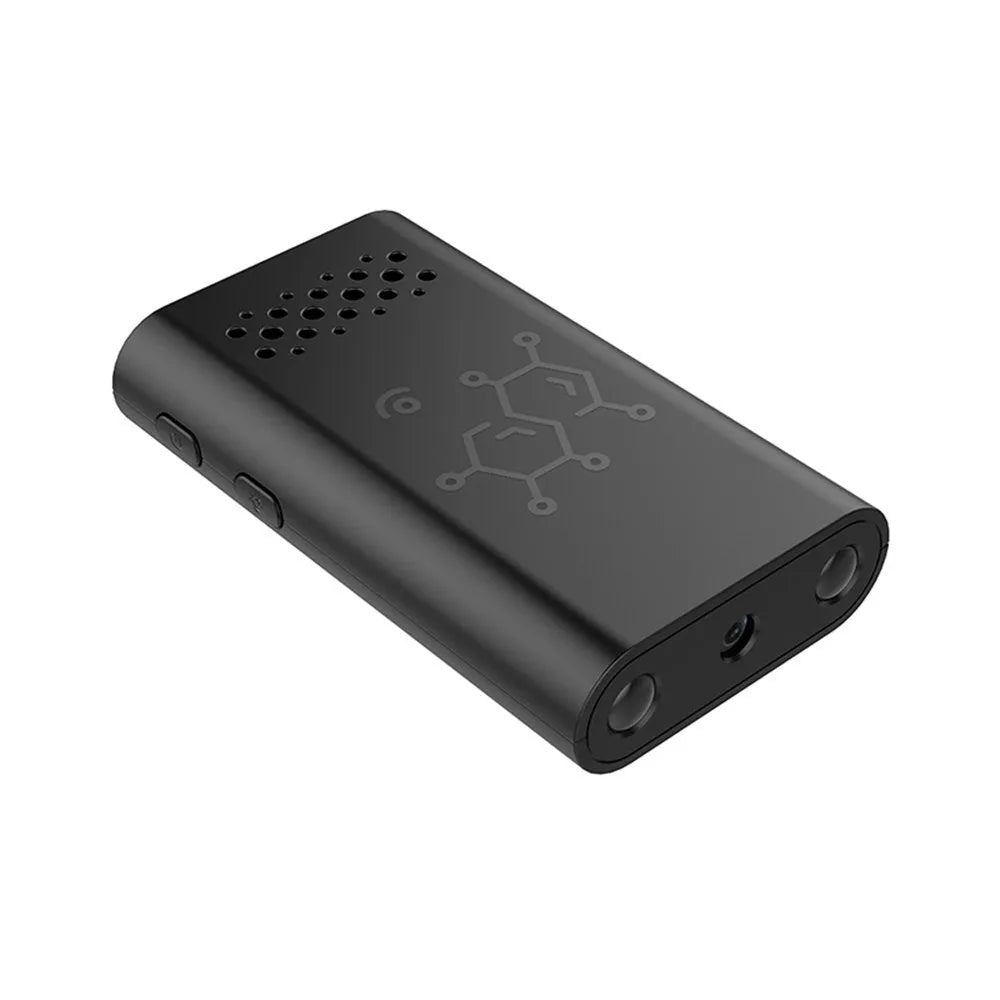Black indoor smart security camera with 1080p HD resolution for WiFi baby monitoring