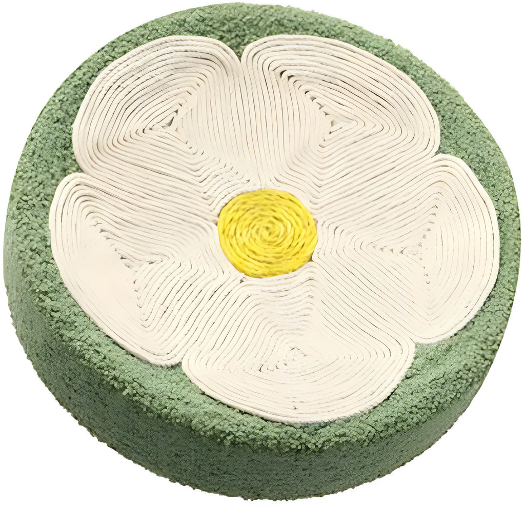 Green round cat scratcher bowl lounge bed with sisal material, 39cm diameter