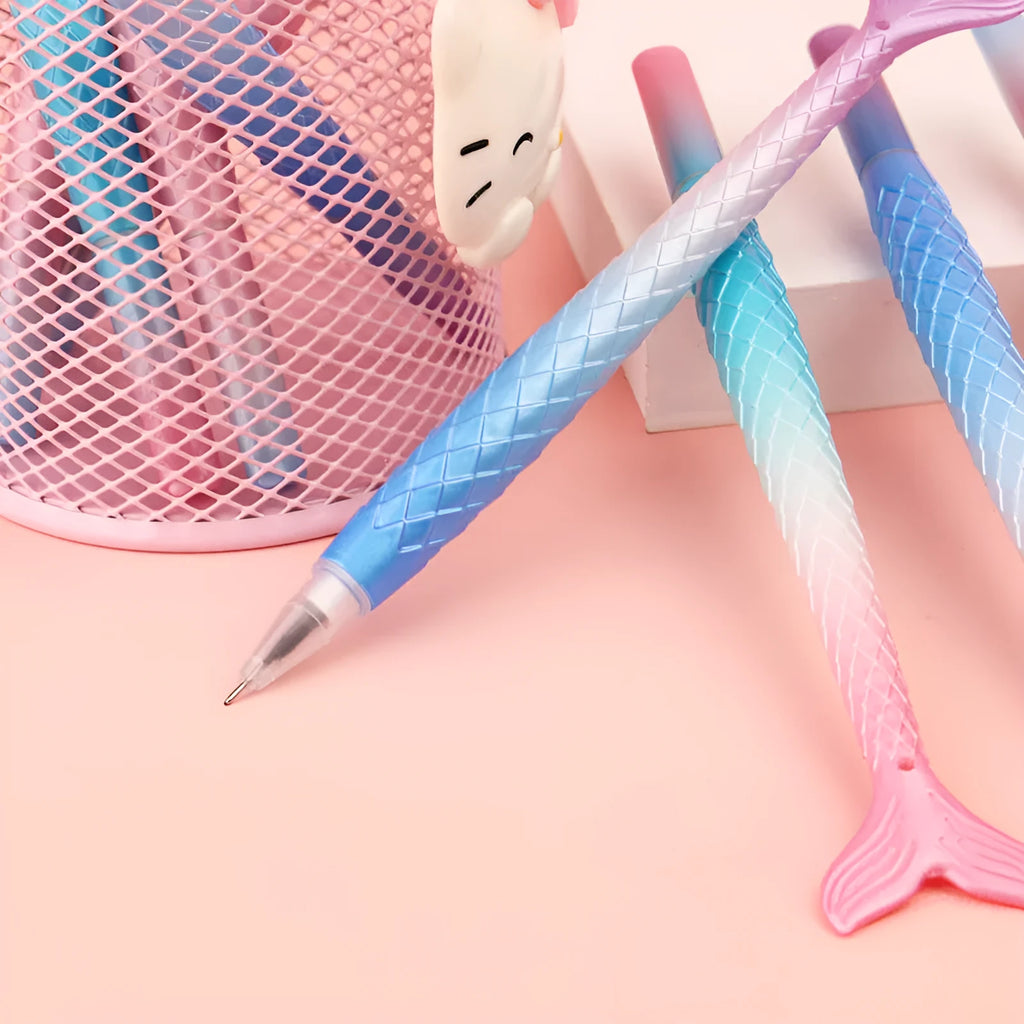 Creative cartoon mermaid design ballpoint pen with a 0.38mm fine needle tip.