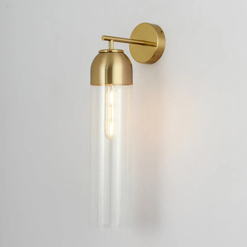 Nordic modern minimalist glass wall lamp in choice of five colours with E27 warm light bulb.