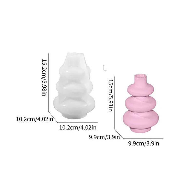 Three-layer circle vase silicone baking mould in modern simple style
