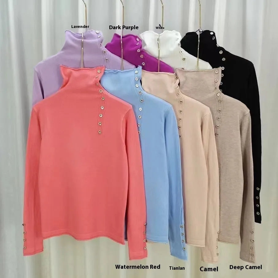 Women's knitted pullover shirt in slim fit with short 40cm length and 3D pattern detail
