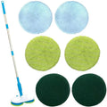 Wireless electric floor mop with handheld charging unit and washable microfiber cloths