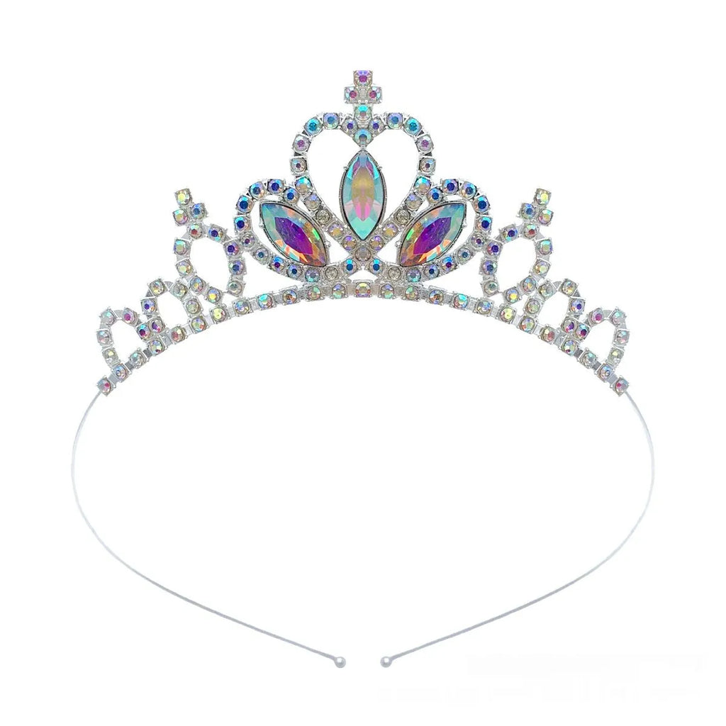 Girls alloy princess crown with electroplated finish in gold and silver colour options