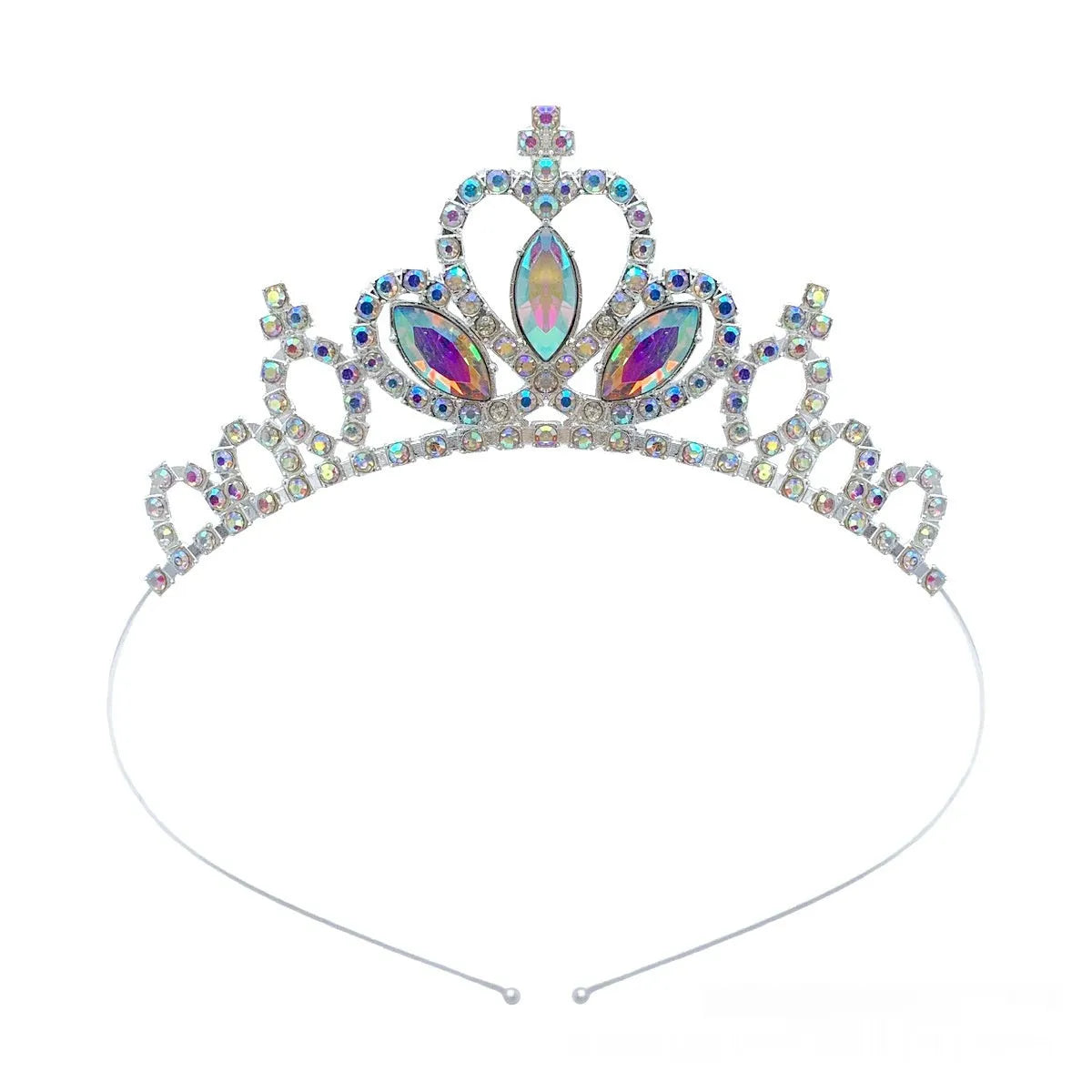Girls alloy princess crown with electroplated finish in gold and silver colour options