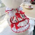 Rabbit pattern princess-style dog dress in polyester fabric for small dogs