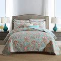 Pure cotton bedspread three-piece set with geometric pattern showing bed cover and two pillowcases for 1.8m bed