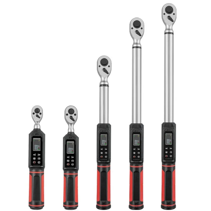 Digital display torque wrench with chrome-vanadium steel construction and electroplated finish