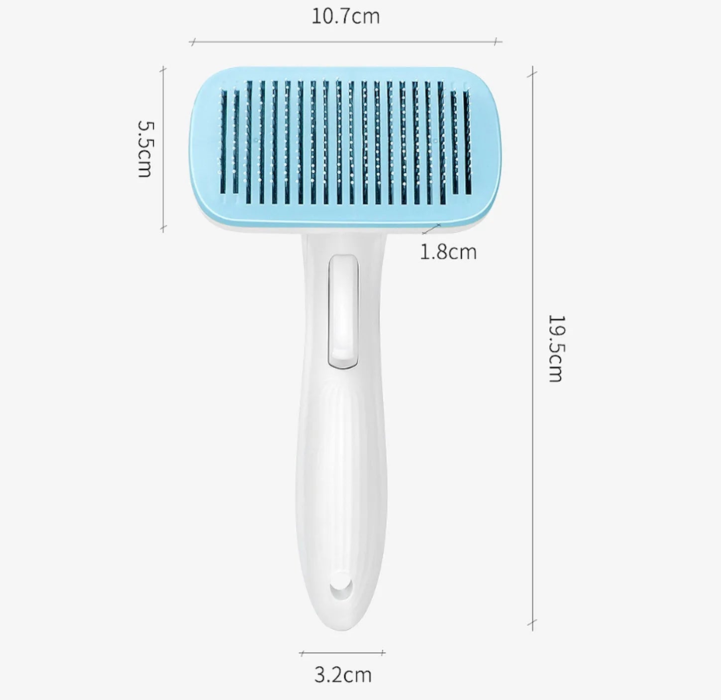 Automatic pet hair removal comb with needle brush system in blue colour option