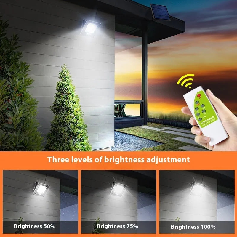 Outdoor solar LED light with waterproof IP65 protection for courtyard and garden illumination