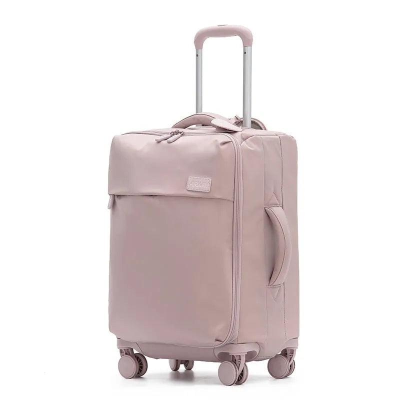 20-inch waterproof Oxford cloth suitcase in bluestone green colour with universal wheels and antibacterial lining
