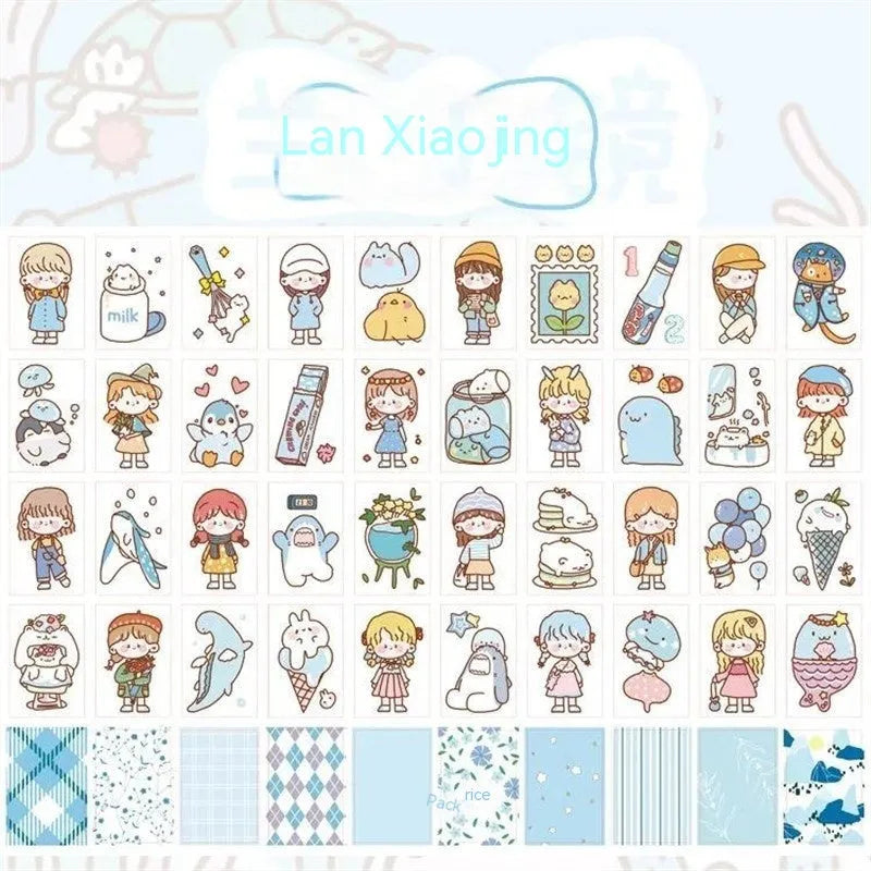 Japanese cartoon character stickers showing Sweet Sauce, Mint Summer, and Fat Chai Jun designs at 40x60mm size