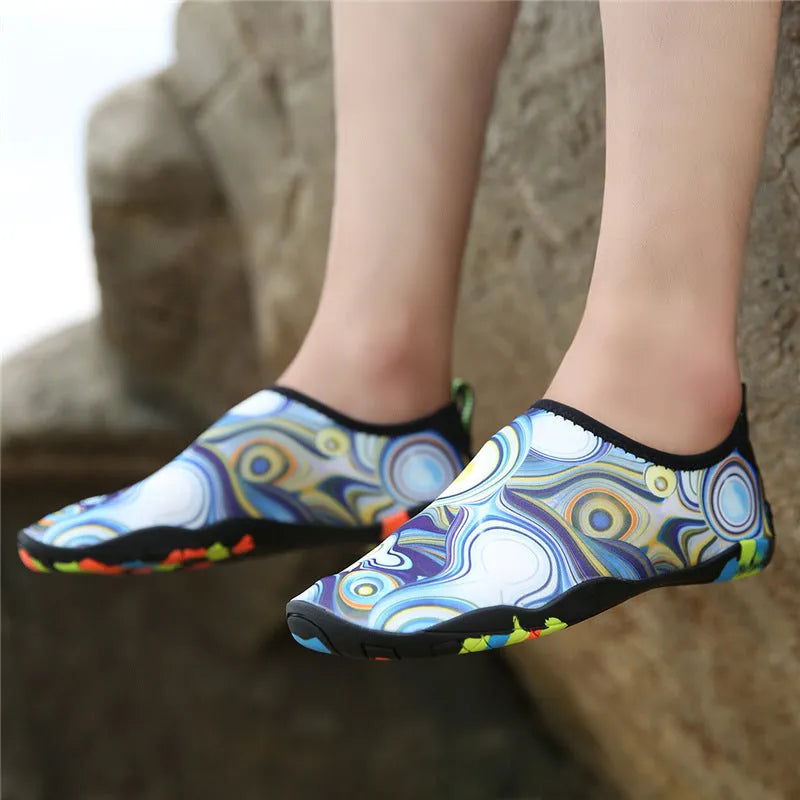 Beach wading shoes in multiple colours with Lycra fabric upper and EVA midsole