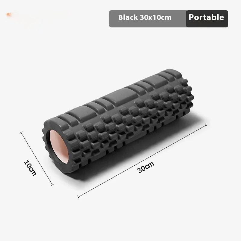 EVA foam roller for fitness in multiple sizes and colours including black, grey, pink