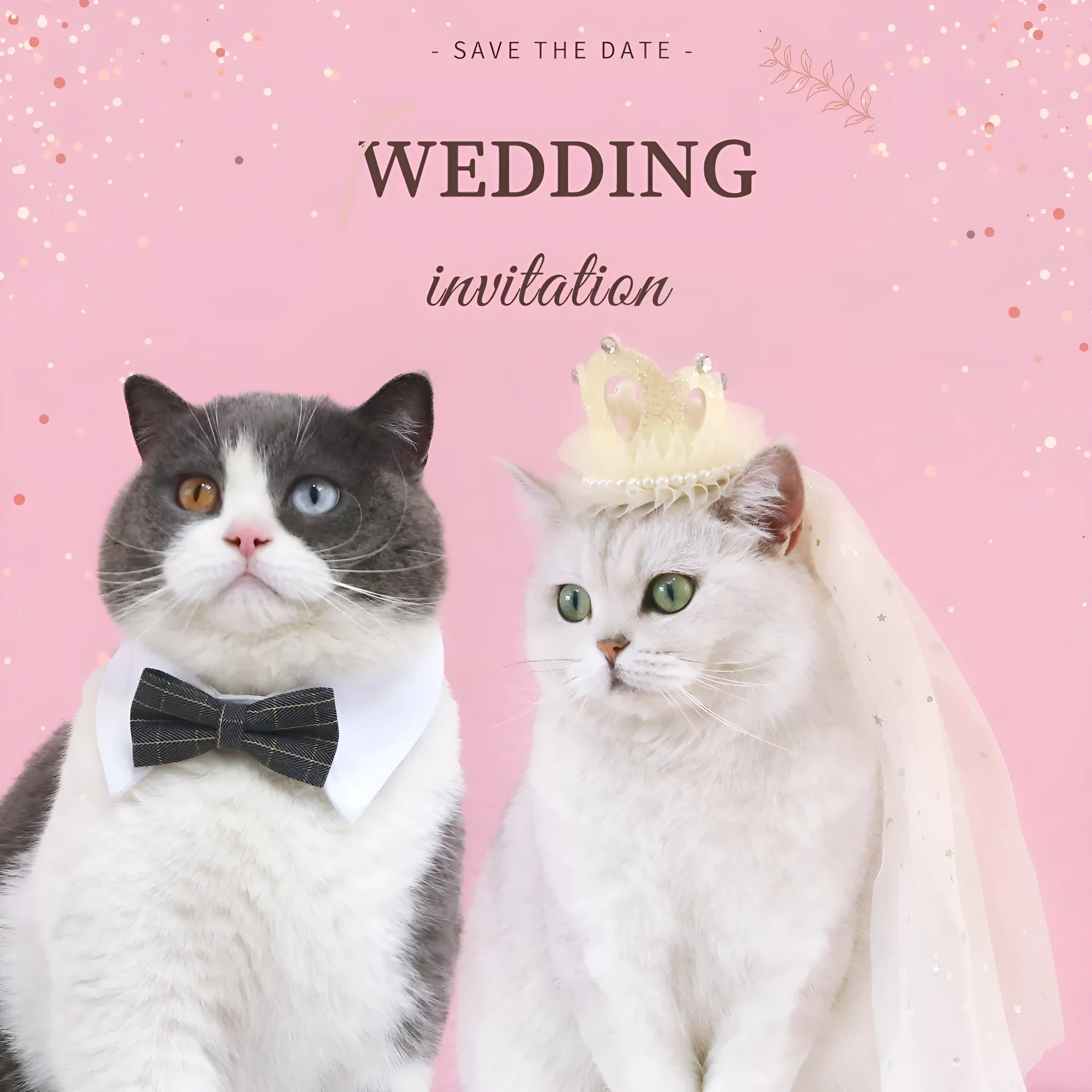 Pet wedding princess crown headdress for cats with cotton polyester construction and veil options