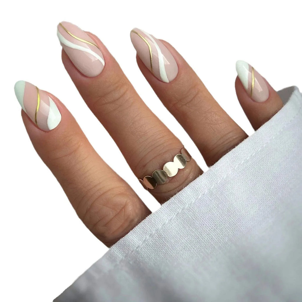 Plaid pattern plastic nail stickers in JF0518 jelly glue colour with medium drop shape wearable armour designs