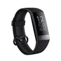 Black smart bracelet with ECG, blood pressure and blood oxygen monitoring on a wrist.