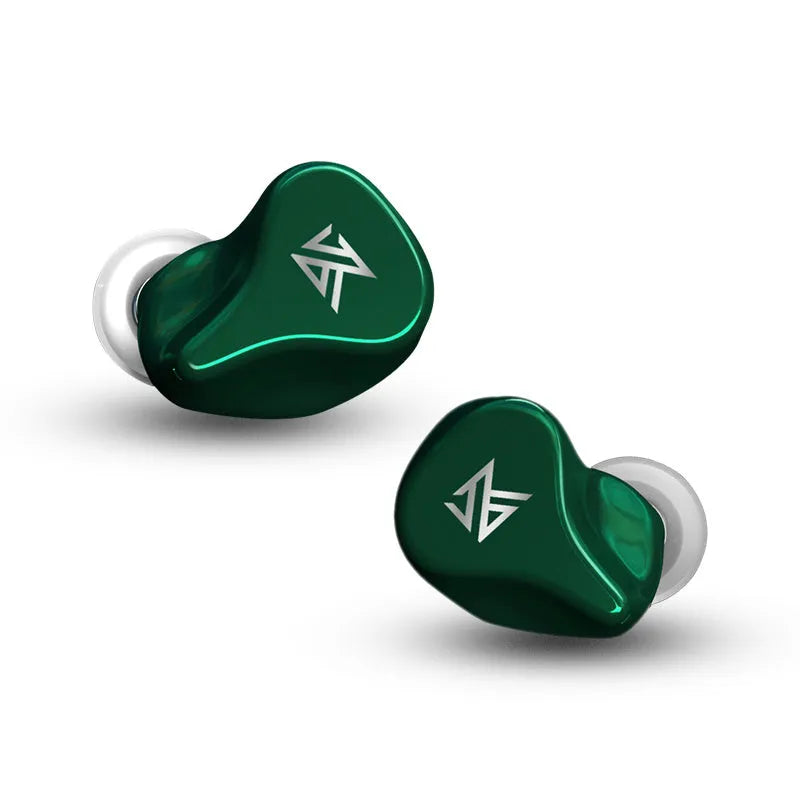 Black Z1 true wireless Bluetooth in-ear headphones with earbuds displayed next to charging case.
