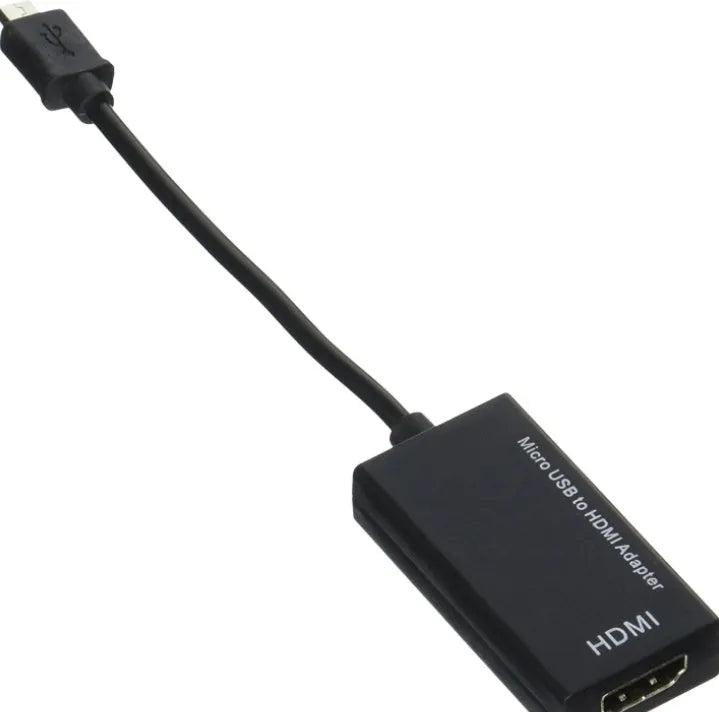 Black DisplayPort Micro USB to HDMI adapter cable with 12cm length